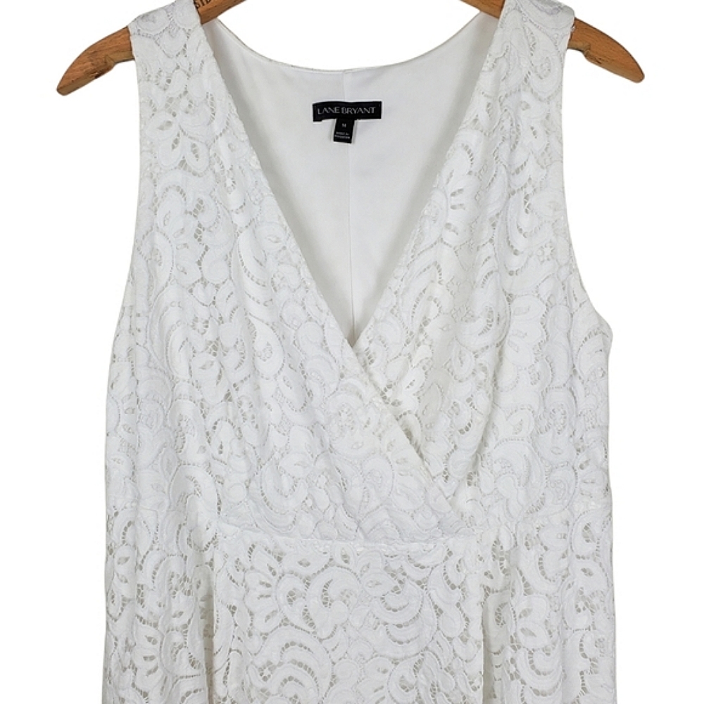 Lane Bryant White Lace Midi Dress - Picture 2 of 9